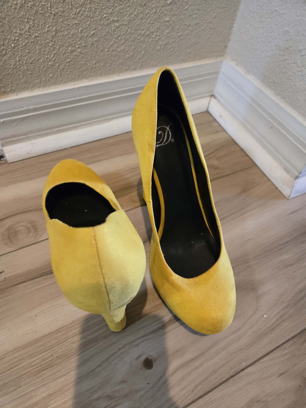 Yellow Suede Pump Heels - Women's Classic Court Shoes